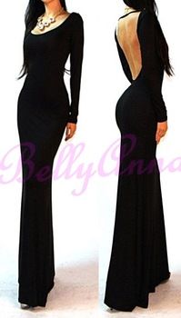 Vestido Sexy Backless Maxi Recorte Jersey Longo