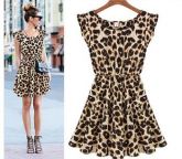 Mini-vestido Princesa Chiffon Maxi leopardo