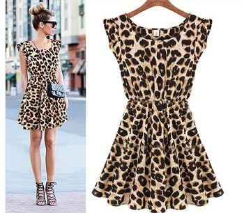 Mini-vestido Princesa Chiffon Maxi leopardo