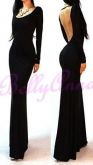 Vestido Sexy Backless Maxi Recorte Jersey Longo