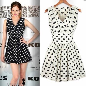 Vestido Celebrity Chiffon Sem Mangas Poá