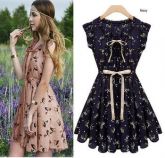 Vestido Vintage Chiffon Casual Europeu